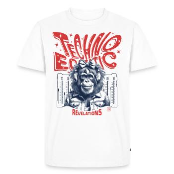 Pulsating techno monkey look: your party shirt - Men's Premium Organic T-Shirt - white - Front - Nico (187cm)