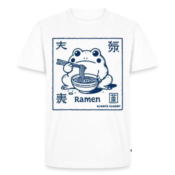 Ramen Frog Funny Japanese Streetwear Ukiyo-E - Men's Premium Organic T-Shirt - white - Front - Nico (187cm)