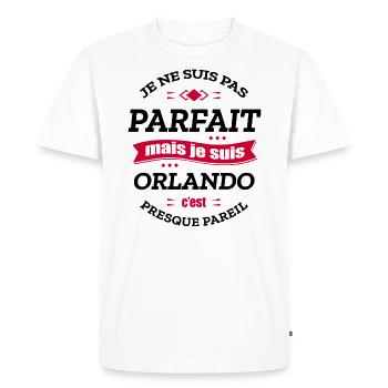ORLANDO PARFAIT - PRENOM ORLANDO - T-shirt Premium bio Homme - blanc - Devant - Nico (187cm)