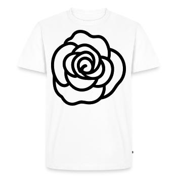 Pink Flower - Men's Premium Organic T-Shirt - white - Front - Nico (187cm)