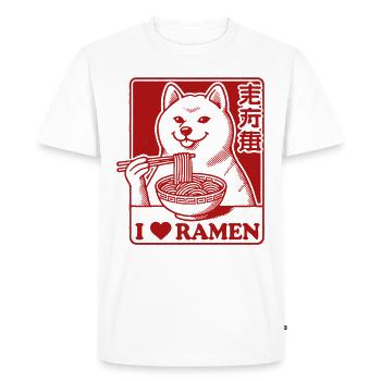 Amour des nouilles japonaises streetwear kawaii ramen - T-shirt Premium bio Homme - blanc - Devant - Nico (187cm)