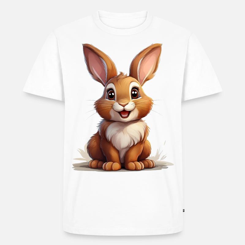 Niedlicher Hase oder süßes Kaninchen - Männer Premium Bio T-Shirt - Weiß