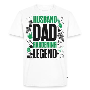 Amoureux des plantes Jardinage Papa Mari - T-shirt Premium bio Homme - blanc - Devant - Nico (187cm)