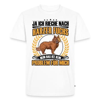 Harz Fox Smell of Old German Herding Dog - Men's Premium Organic T-Shirt - white - Front - Nico (187cm)
