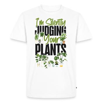 Amateur de plantes Jardinage Je suis silencieux - T-shirt Premium bio Homme - blanc - Devant - Nico (187cm)