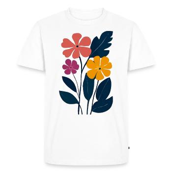 Fleurs abstraites : jeux de couleurs dans le jardin - T-shirt Premium bio Homme - blanc - Devant - Nico (187cm)
