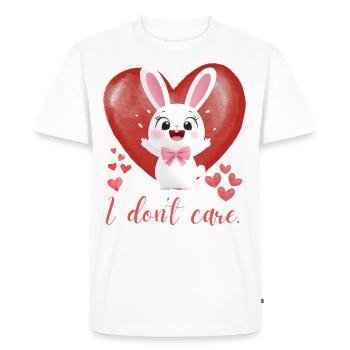 Lapin drôle avec dicton : Ironie pour les amoureux des lapins - T-shirt Premium bio Homme - blanc - Devant - Nico (187cm)