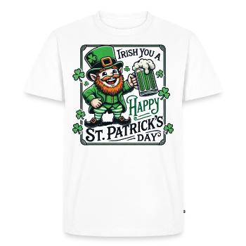 Lutin irlandais de la Saint-Patrick - T-shirt Premium bio Homme - blanc - Devant - Nico (187cm)