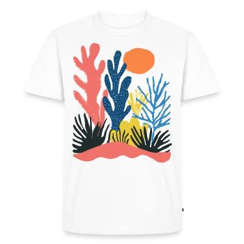 Matisse inspires: Abstract nature pattern colorful - Men's Premium Organic T-Shirt - white - Front - Nico (187cm)