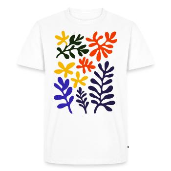 Matisse inspire : motif végétal abstrait coloré - T-shirt Premium bio Homme - blanc - Devant - Nico (187cm)