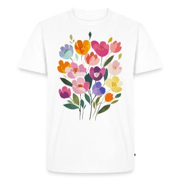 Matisse inspires: Colourful bouquet - Men's Premium Organic T-Shirt - white - Front - Nico (187cm)