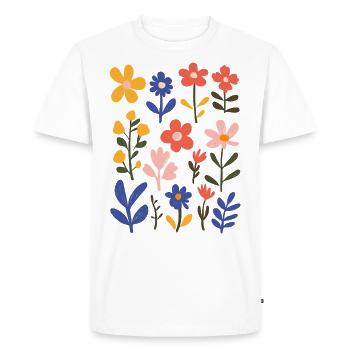 Matisse inspires: Cheerful floral pattern colorful - Men's Premium Organic T-Shirt - white - Front - Nico (187cm)