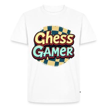 Schach - Joueur d’échecs - T-shirt Premium bio Homme - blanc - Devant - Nico (187cm)
