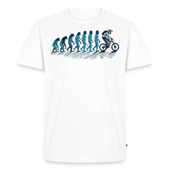 Evolution of man to cyclist - Men's Premium Organic T-Shirt - white - Front - Nico (187cm)