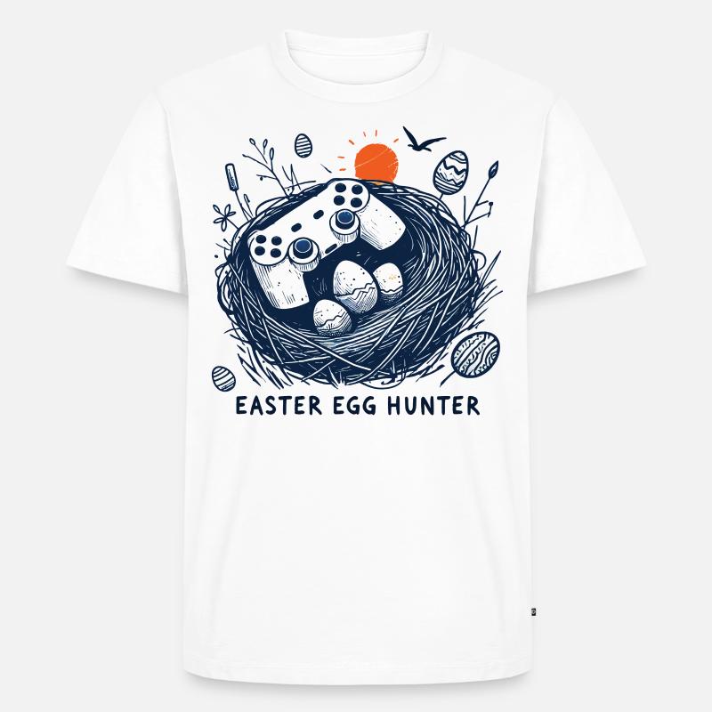 Gaming Osterei Jäger Controller Spaß - Männer Premium Bio T-Shirt - Weiß