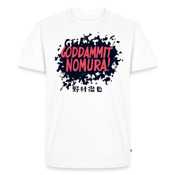 Goddammit Nomura – Pink Ink Design - Men's Premium Organic T-Shirt - white - Front - Nico (187cm)