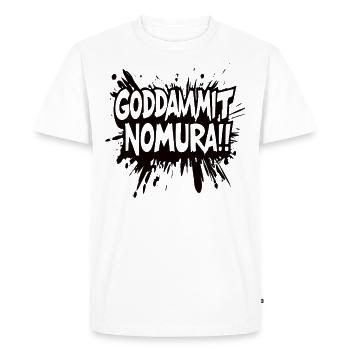 Goddammit Nomura – Splatter Design - Men's Premium Organic T-Shirt - white - Front - Nico (187cm)
