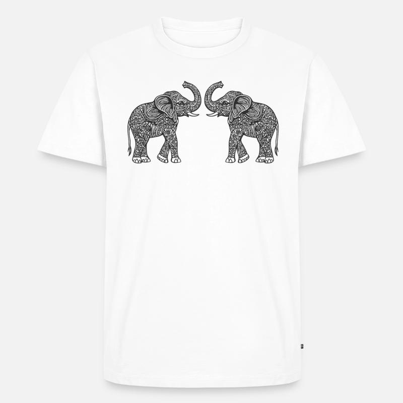 Design Elephants - Männer Premium Bio T-Shirt - Weiß