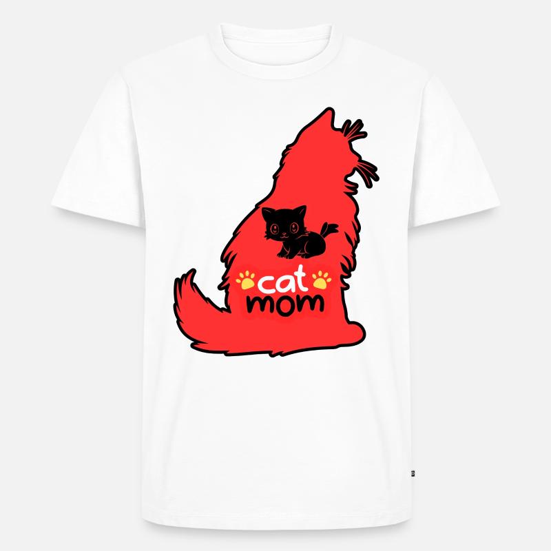 Katzen-Mama. - Männer Premium Bio T-Shirt - Weiß