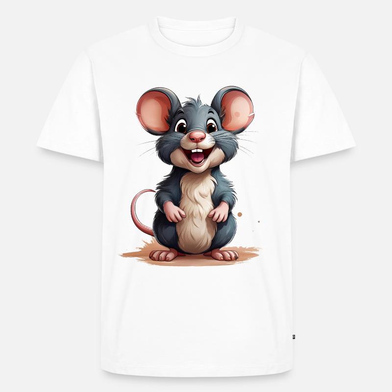 Maus oder Ratte - Männer Premium Bio T-Shirt - Weiß