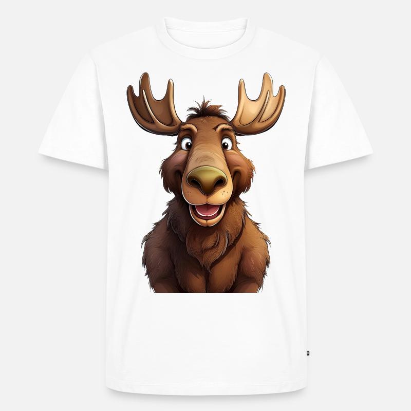 Elch - Männer Premium Bio T-Shirt - Weiß