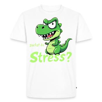 Vous êtes à la recherche de stress ? - T-shirt Premium bio Homme - blanc - Devant - Nico (187cm)