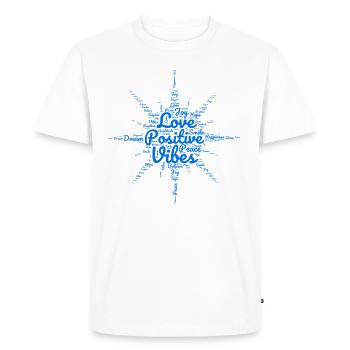 Explosion of positive vibes – Feel-good design - Men's Premium Organic T-Shirt - white - Front - Nico (187cm)