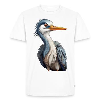 Graureiher oder Fischreiher - Männer Premium Bio T-Shirt - Weiß - Vorne - Nico (187cm)