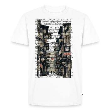 Streetwear Q.U.I.E.T. SYSTEM Chinatown Quin & Co. - T-shirt Premium bio Homme - blanc - Devant - Nico (187cm)