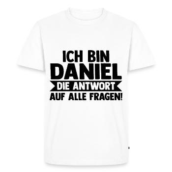 First name Daniel - Men's Premium Organic T-Shirt - white - Front - Nico (187cm)