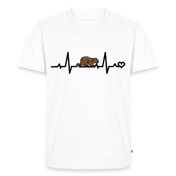 ECG de castor - T-shirt Premium bio Homme - blanc - Devant - Nico (187cm)