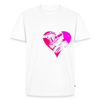Cyclistes Hommes Cyclisme VTT - T-shirt Premium bio Homme - blanc - Devant - Nico (187cm)