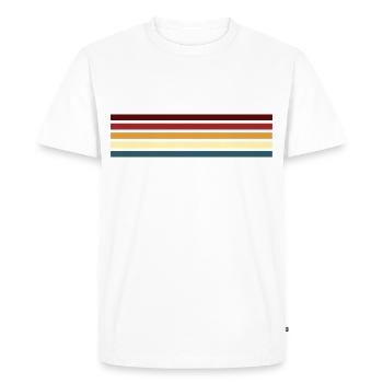 Retro stripe design in vintage colors - Men's Premium Organic T-Shirt - white - Front - Nico (187cm)