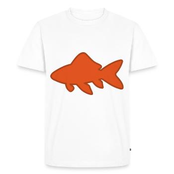 Poisson rouge - Silhouette - Idée cadeau - T-shirt Premium bio Homme - blanc - Devant - Nico (187cm)