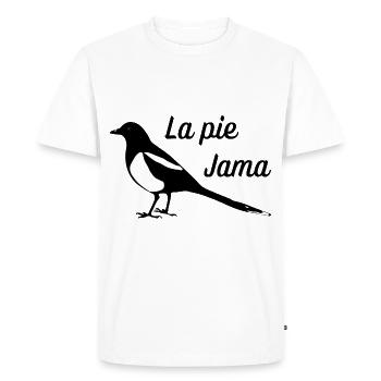 LOGO La pie Jama - T-shirt Premium bio Homme - blanc - Devant - Nico (187cm)