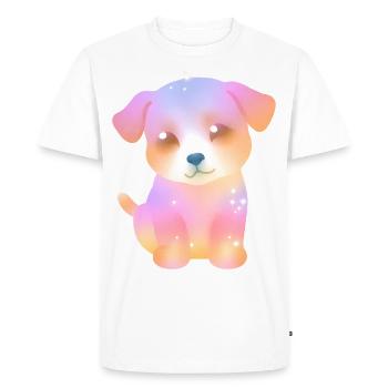 cute sparkly dog - colorful puppy - kawaii - Men's Premium Organic T-Shirt - white - Front - Nico (187cm)