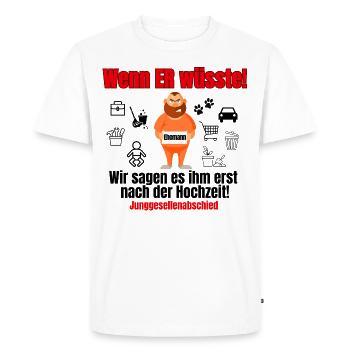 Enterrement de vie de garçon - T-shirt Premium bio Homme - blanc - Devant - Nico (187cm)