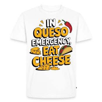 In Queso Emergency Eat Cheese Funny Food Lover - Men's Premium Organic T-Shirt - white - Front - Nico (187cm)