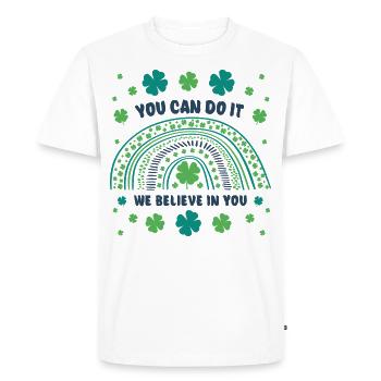 You can do it! We believe in you! Lucky charm - Men's Premium Organic T-Shirt - white - Front - Nico (187cm)
