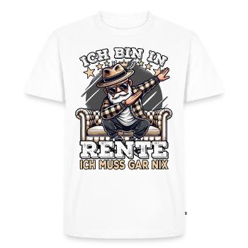 ich bin in Rente ich muss gar nix Rente Ruhestand - Männer Premium Bio T-Shirt - Weiß - Vorne - Nico (187cm)