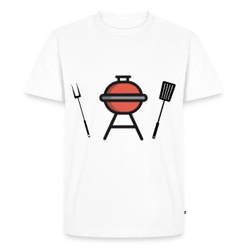 Grill Icon Saison du barbecue - T-shirt Premium bio Homme - blanc - Devant - Nico (187cm)