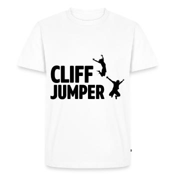 Retro Graphic Cliff Diver Cliff Diving Tombstoning - Men's Premium Organic T-Shirt - white - Front - Nico (187cm)