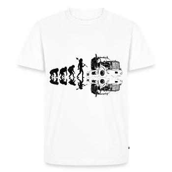 Trucker Evolution Driving Dad Trucker Father Truck - Men's Premium Organic T-Shirt - white - Front - Nico (187cm)