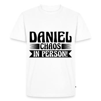 First name Daniel - Men's Premium Organic T-Shirt - white - Front - Nico (187cm)