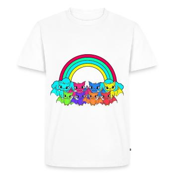 années 80 90 Rétro Chauve-souris Halloween Arc-en-ciel - T-shirt Premium bio Homme - blanc - Devant - Nico (187cm)