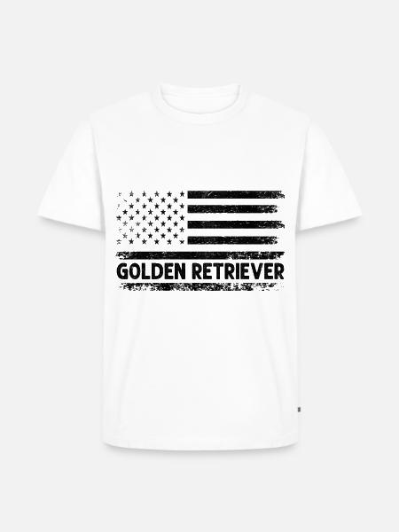 Amerikansk flag Golden Retriever GR Dog Retrievers - Herre Premium økologisk T-shirt - hvid