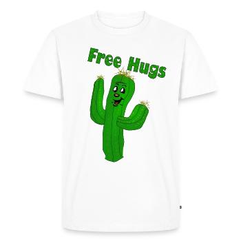 Free Hugs - Cactus Hug - all colors fun4m3 - Men's Premium Organic T-Shirt - white - Front - Nico (187cm)