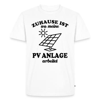 Zuhause ist wo meine PV Anlage arbeitet - Männer Premium Bio T-Shirt - Weiß - Vorne - Nico (187cm)