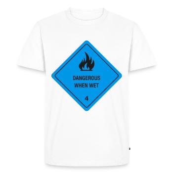 Humide et en feu ! - T-shirt Premium bio Homme - blanc - Devant - Nico (187cm)
