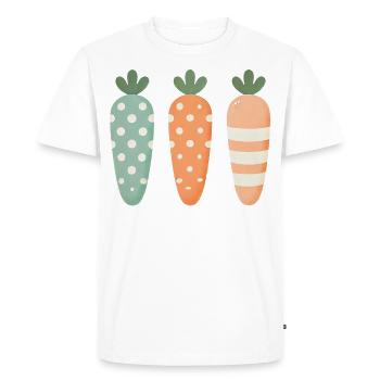 Cute Easter Carrots Pastel Stripe Dots - Men's Premium Organic T-Shirt - white - Front - Nico (187cm)